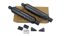 Royal Enfield Shotgun 650 AEW TE 203 Black Exhaust Silencer Pair - SPAREZO